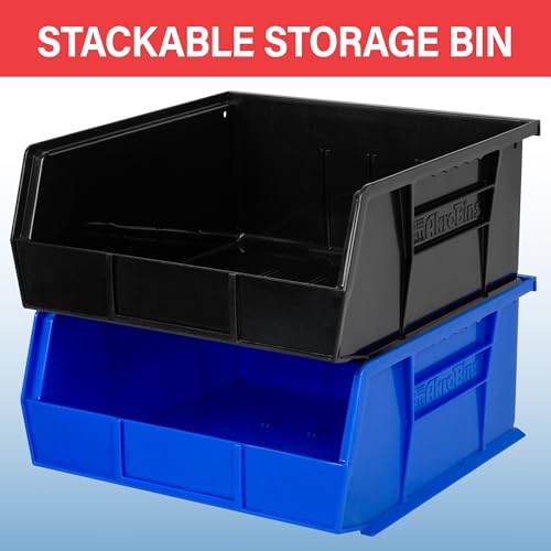 Akro-Mils 30235 Clear Plastic Storage Bins - 11x11x5 Inch Stackable Organizer (6-Pack) - Storage Bins Only