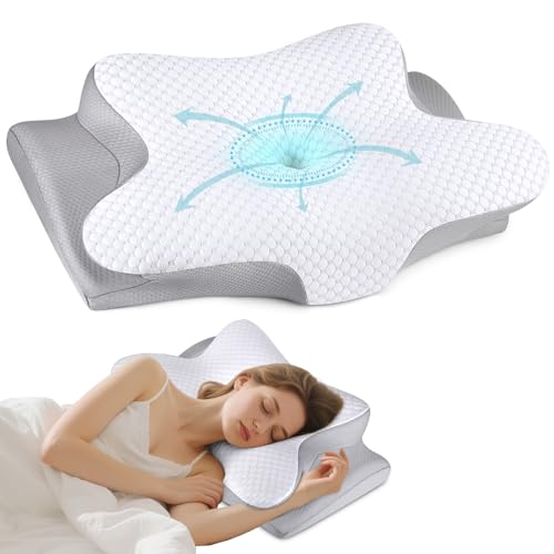 Bespillow White Cervical Pillow for Neck Pain Relief - Ergonomic Memory Foam for Side Sleepers