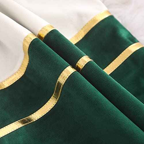 Tosleo Christmas Green Velvet Splicing Throw Pillow Covers 22x22 Inche Pack of 2 with Gold Leather,Soft Decorative Pillow Cover Farmhouse Couch Pillow Case Square Cushion Case