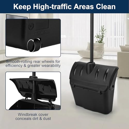 KeFanta Yellow Heavy Duty Broom and Dustpan Set for Commercial Indoor & Outdoor Use