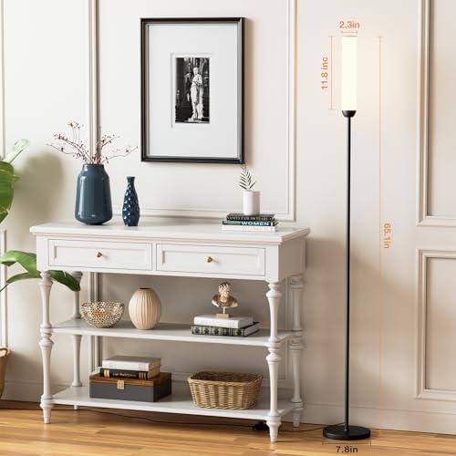Black 65-Inch LED Floor Lamp with Remote Control & Foot Switch