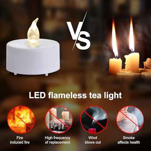 12pack Remote Control LED Tea Lights Battery Operated Flameless Candles Realistic and Bright Flickering Long Lasting 400 Hours Electric Candles for Christmas Home Party Wedding Decor (White)