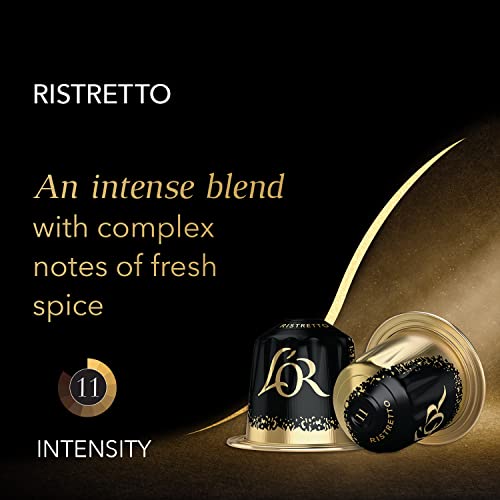 L'OR Ristretto Coffee Capsules - 10 Count Pack of 5, Compatible with Nespresso & L'OR Machines
