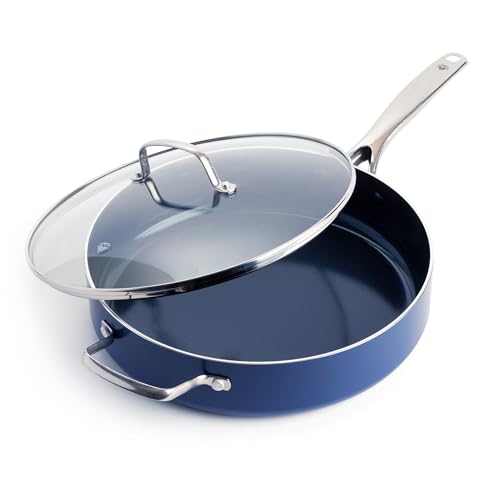 Blue Diamond 5QT PFAS-Free Ceramic Nonstick Sauté Pan with Lid - Blue, Variation of Blue / 5QT Saute Pan with Lid