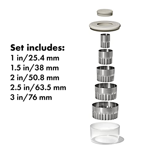 OXO Good Grips Double-Sided Cookie & Biscuit Cutter Set - Stainless Steel, 5 Sizes