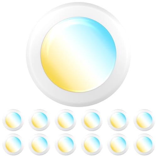6-Inch Flush Mount LED Disk Lights - Dimmable, 5CCT, 15W (White) - Pack of 12