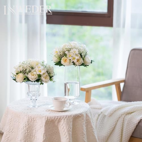 Inweder White Silk Flower Balls Centerpieces Set of 10 for Weddings & Events