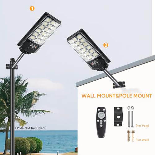 Solar Street Light Outdoor Waterproof Flood Light with Remote - 6P Variation