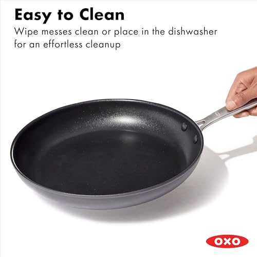 OXO 10-Inch Black Ceramic Nonstick Frying Pan Skillet - Hard Anodized, Oven & Dishwasher Safe