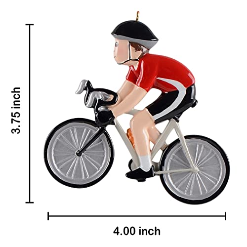 Personalized Bicycle Ornament - Christmas Rider Name Tag on Jersey