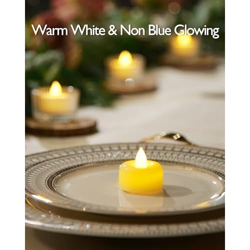 Raycare 12/24/50/100/150Pack Flameless Candles, Battery Operated LED Tea Lights, Long Lasting Fake Candles, Electric Candles for Wedding, Holiday Party, Centerpieces, Home Decor, Halloween, Christmas