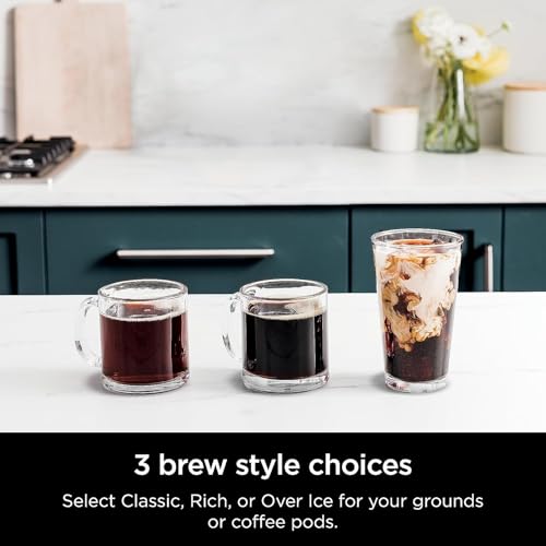 Dual Brew Coffee Maker with Hot & Iced Options, 60oz Removable Reservoir