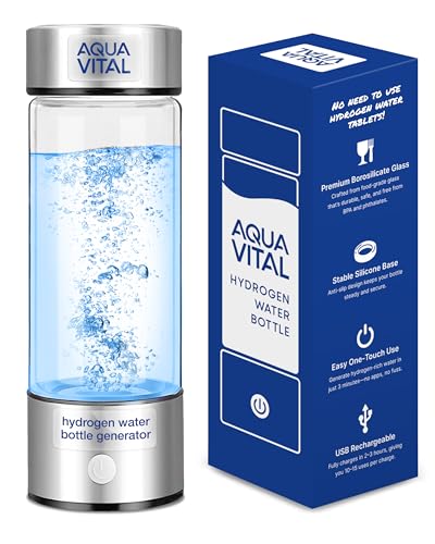 Hydrogen Water Bottle 16oz with Rapid Generator - Ionized H2 Drink Flask