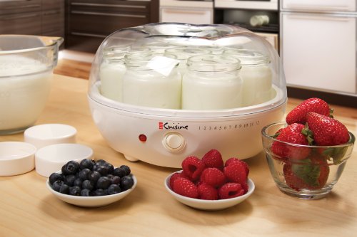 Euro Cuisine YM80 Electric Yogurt Maker Machine with Glass Jars - Promote Gut Health