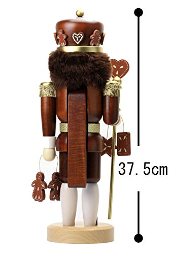 German Christmas Nutcracker Gingerbread King Handcrafted Wooden Decor - 15 Inch