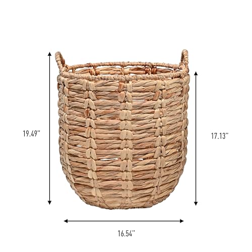 Happimess Laurel Hand-Woven Abaca Storage Basket 19 Inch - Natural