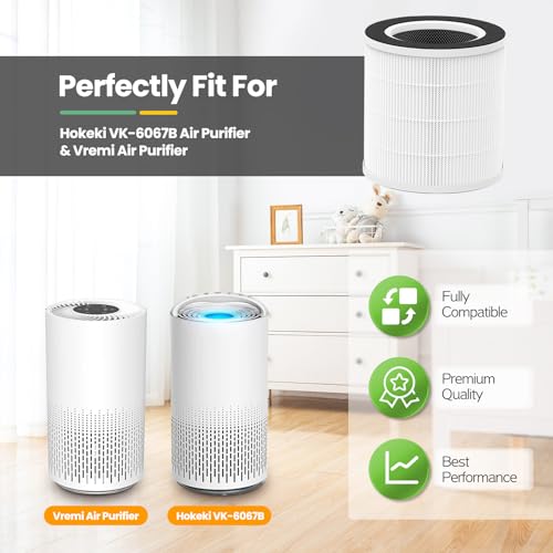 VK-6067B Air Purifier Filter Replacement for HOKEKI & Vremi - HEPA & Activated Carbon