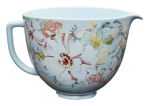 KitchenAid 5 Quart White Gardenia Ceramic Mixing Bowl for Tilt-Head Stand Mixers