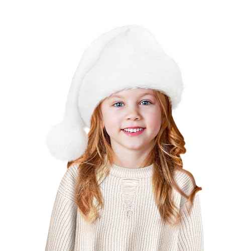 Santa Hats for Kids, Unisex Velvet Touch Comfort Christmas Hats for New Year Festive Party Christmas Supplies