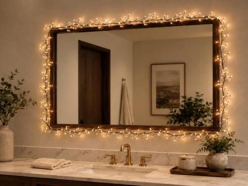 Black Plug-in 752 LED Cluster Fairy String Lights 30.7FT Warm White