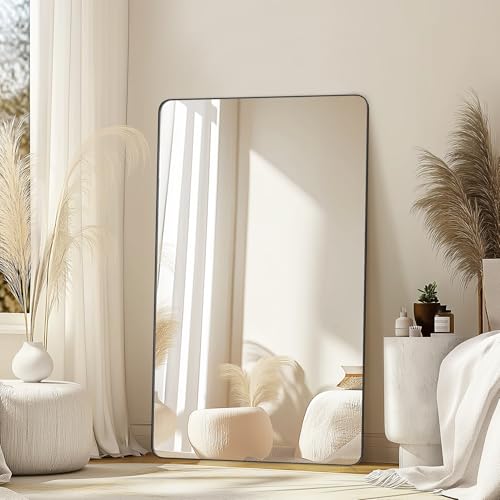 Rectangular Black Bathroom Vanity Mirror 50x30 Over Sink Wall Mirror - Delma