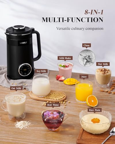 KIDISLE Black 32oz Automatic Nut Milk Maker Machine, Self-Cleaning & Delay Start