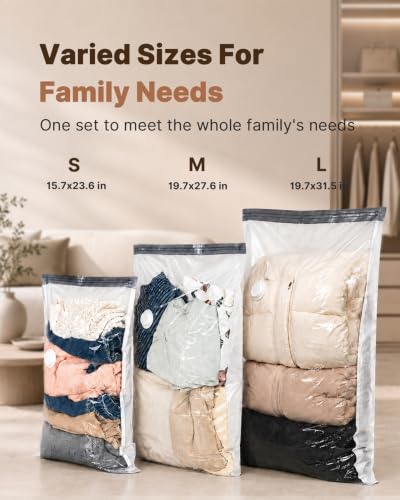Vacbird Travel Vacuum Storage Bags 12 Pack with Rechargeable Cordless Pump | Space Saver Compression Packing for Clothes & Bedding