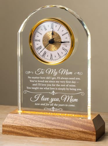 Mom Gifts LED Glass Clock - Birthday, Mother's Day, Christmas Keepsake - MakerTick
