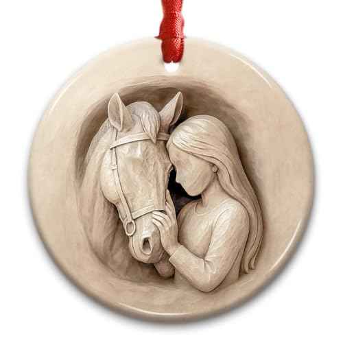 Horse Lover Ornament - Rustic Equestrian Christmas Decoration for Riders, Horse Girls, and Women, Farmhouse Holiday Keepsake Gift