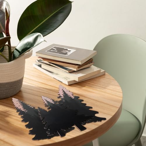 Lumncomfor 3PCS Wooden Pine Tree Wall Art Set, Forest Wall Decor Woodland Nature Tree Themed Home Decor Rustic Christmas Gift for Living Room Nursery Bedroom Cabin Office