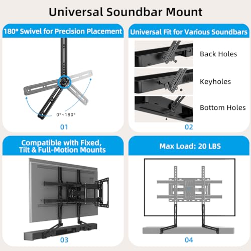 Home Vision Full Motion TV Wall Mount with Soundbar Bracket - 32-85" Variation of THIS listing