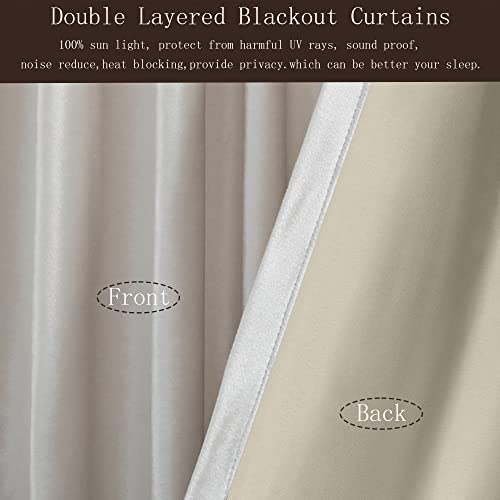 Cream Ivory Velvet Blackout Curtains 52"W x 84"L Set of 2 for Bedroom & Living Room