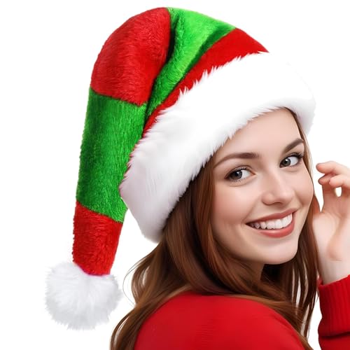Unisex Velvet Santa Elf Hat for Adults Christmas & Holiday Parties
