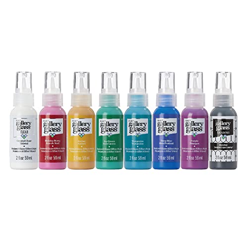 Jewels Tones Stained Glass Painting Kit - 8 Piece Glass Paint Set for DIY Crafts
