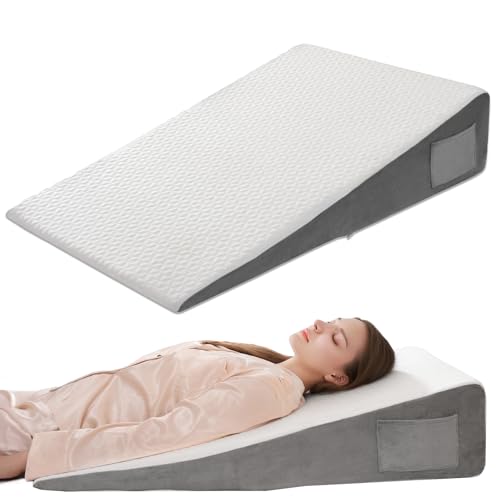 Vekkia 34-Inch Extra-Long Wedge Pillow for Sleeping, Support & Reflux Relief, White