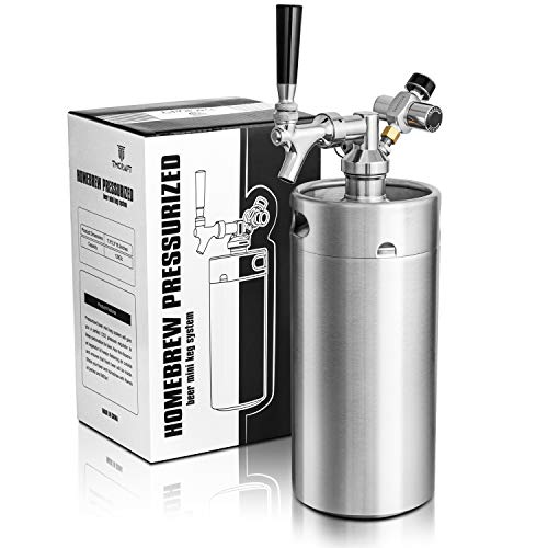 128oz Stainless Steel Mini Keg Growler with Pressurized Home Beer System