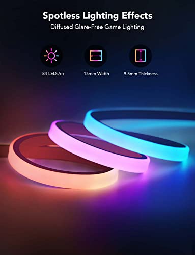 Govee RGBIC LED Neon Rope Lights, 10ft Gaming Lights for Desks