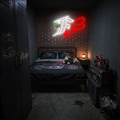 DYUAI Red-Fox Race Car Neon Sign Wall Decor for Man Cave & Gaming Room