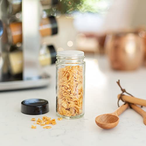 20-Jar Rotating Spice Rack with Spices Included Stainless Steel Countertop Organizer
