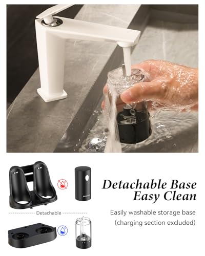 Electric Salt and Pepper Grinder Set - Black with Charging Base - Automatic Rechargeable