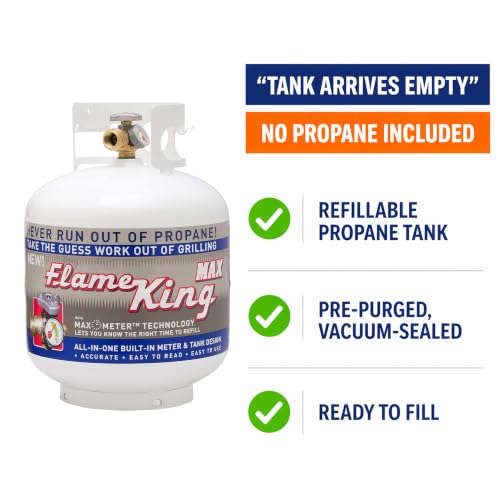20LB Steel Propane Tank with Built-In Gauge & Overflow Protection for Grilling & Outdoor Use