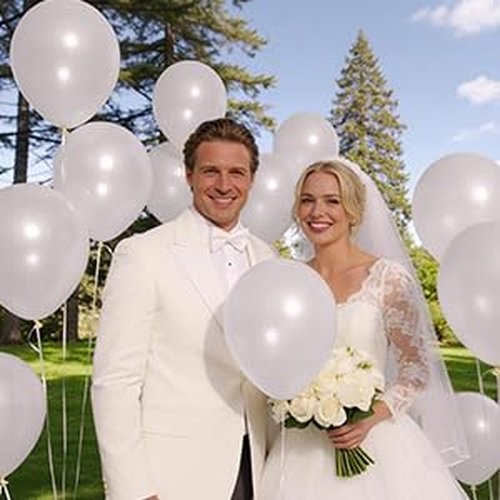 110pcs Pearl White Balloon 12 inch, Pearl white Latex Balloons for Birthday Party Baby Shower Wedding(with 2 Ribbons).