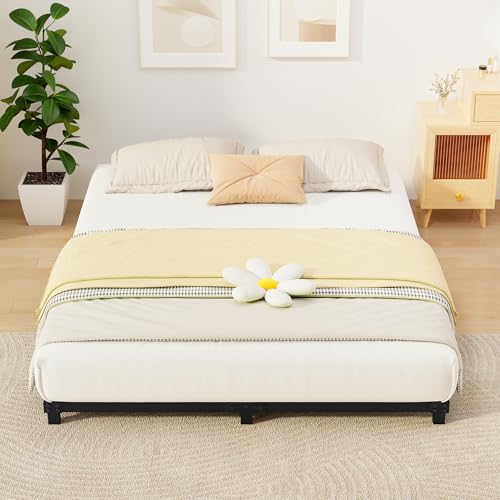4 Inch Full Size Low Profile Metal Bed Frame - Heavy Duty Steel Platform, Noise-Free, Easy Assembly