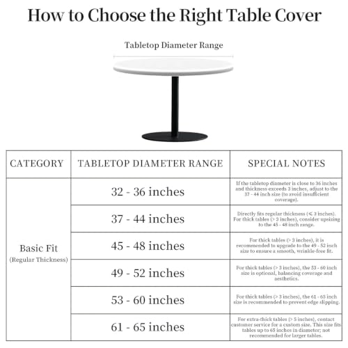 Santa Bells 60 Inch Round Waterproof Fitted Tablecloth with Elastic Edge - Christmas Decor