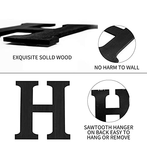 Pinkpum Wooden Home Sign with Eucalyptus Wreath - Black + Eucalyptus, 9.8L x 9.8W