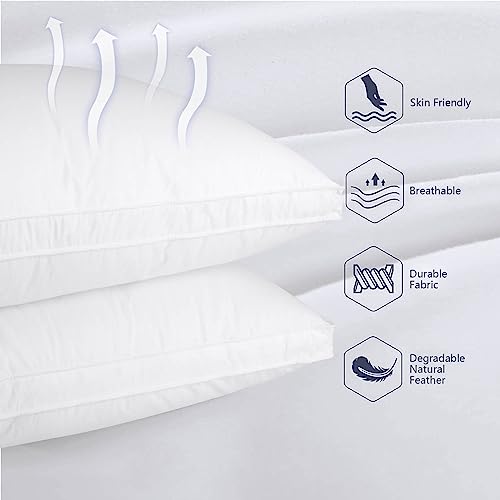 King Goose Down & Feather Pillow Set of 2 - Luxury Hotel-Grade Support