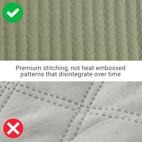 WRENSONGE Olive Green California King Oversized Quilt Bedding Set - 3 Piece