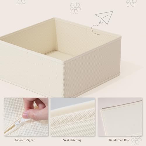 Beige 18-Piece Drawer Organizer Set for Baby Clothes & Closet Storage - Foldable