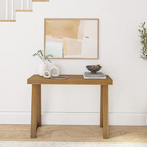 46 Inch Pecan Classic Wood Console Table - Plank+Beam