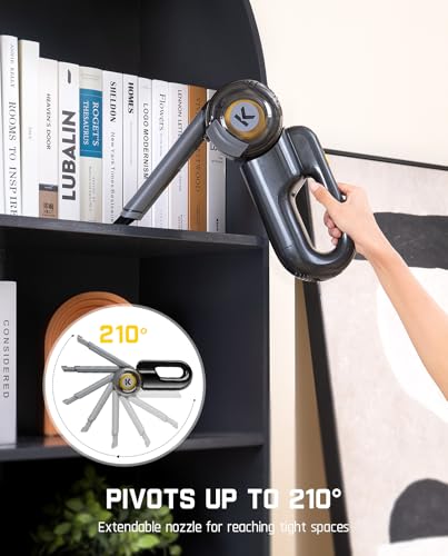 Cordless Handheld Vacuum Cleaner with 17kPa Suction, Foldable Design, Charging Base, Smart LED Display